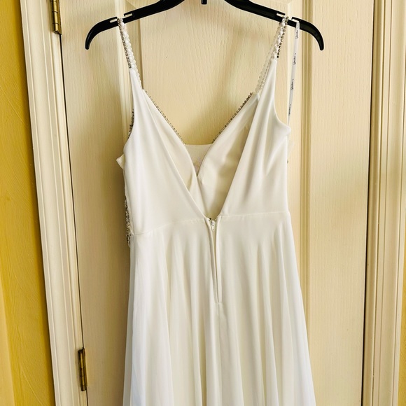 Speechless White Chiffon Strappy Beaded Dress - Picture 7 of 12